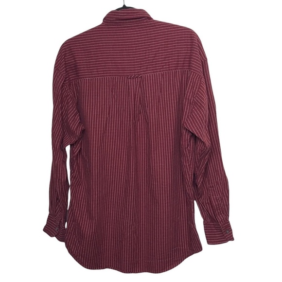 Chaps Ralph Lauren Burgundy Check Print Button Down Shirt Medium - Picture 2 of 8